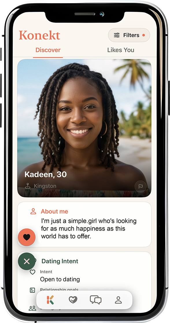 Konekt discovery and messages shown on two iPhones