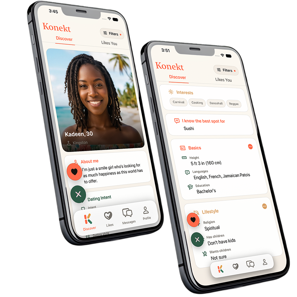 Konekt app profile and messages preview